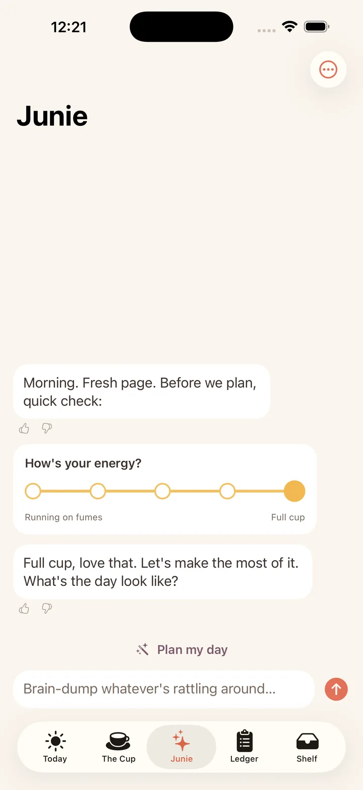 Every morning starts a fresh chat.